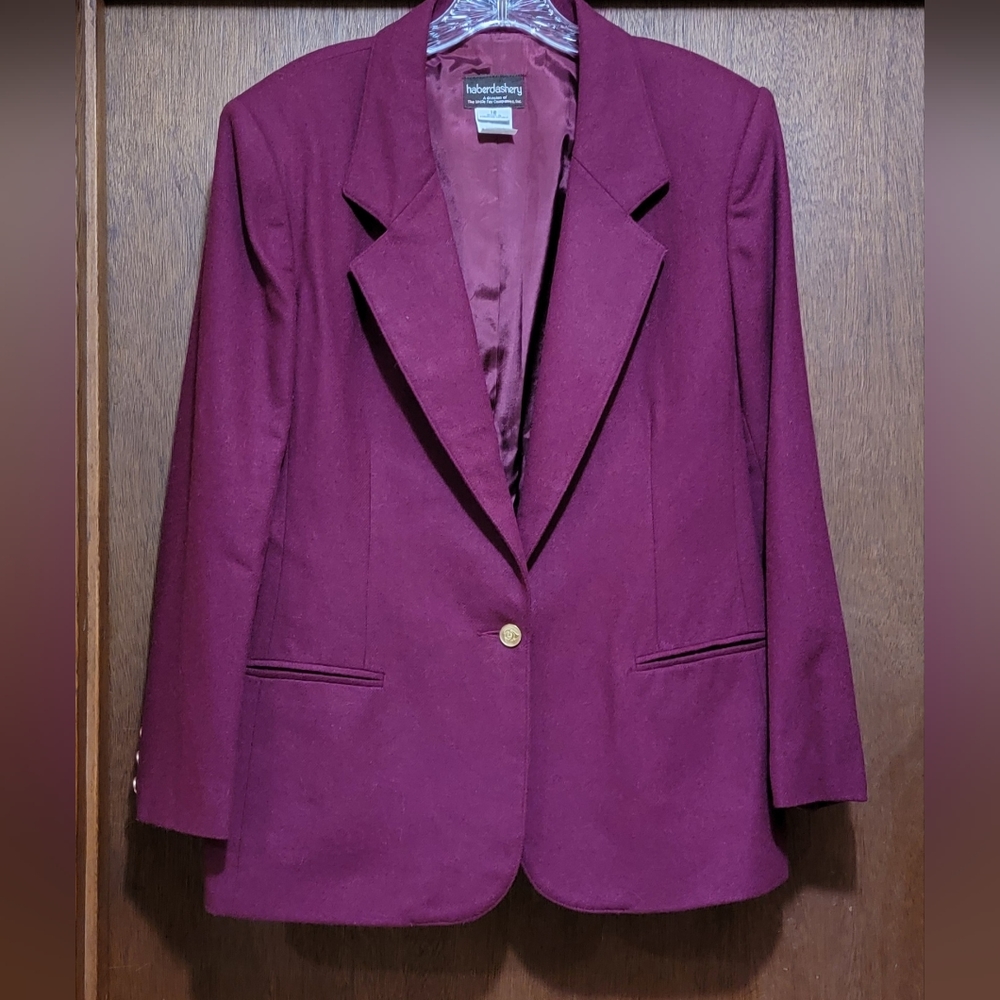 Haberdashery deep burgundy wool blazer jacket coat